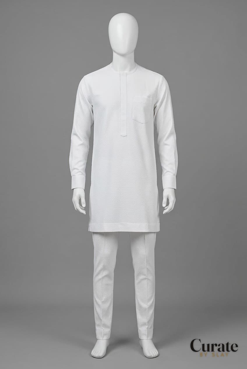 An outfit designed by Curate by Slay from a photo of fabric