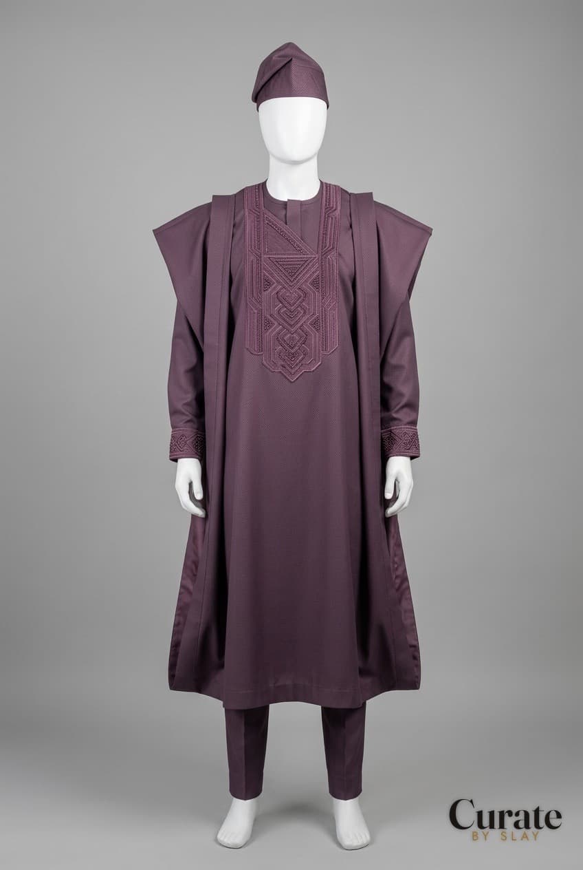 Outfit designed by Curate by Slay from a photo of fabric